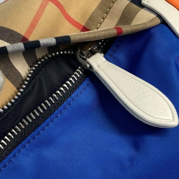 BURBERRY Bag check Backpack Leather/Canvas Beige/Orange x blue main image 4